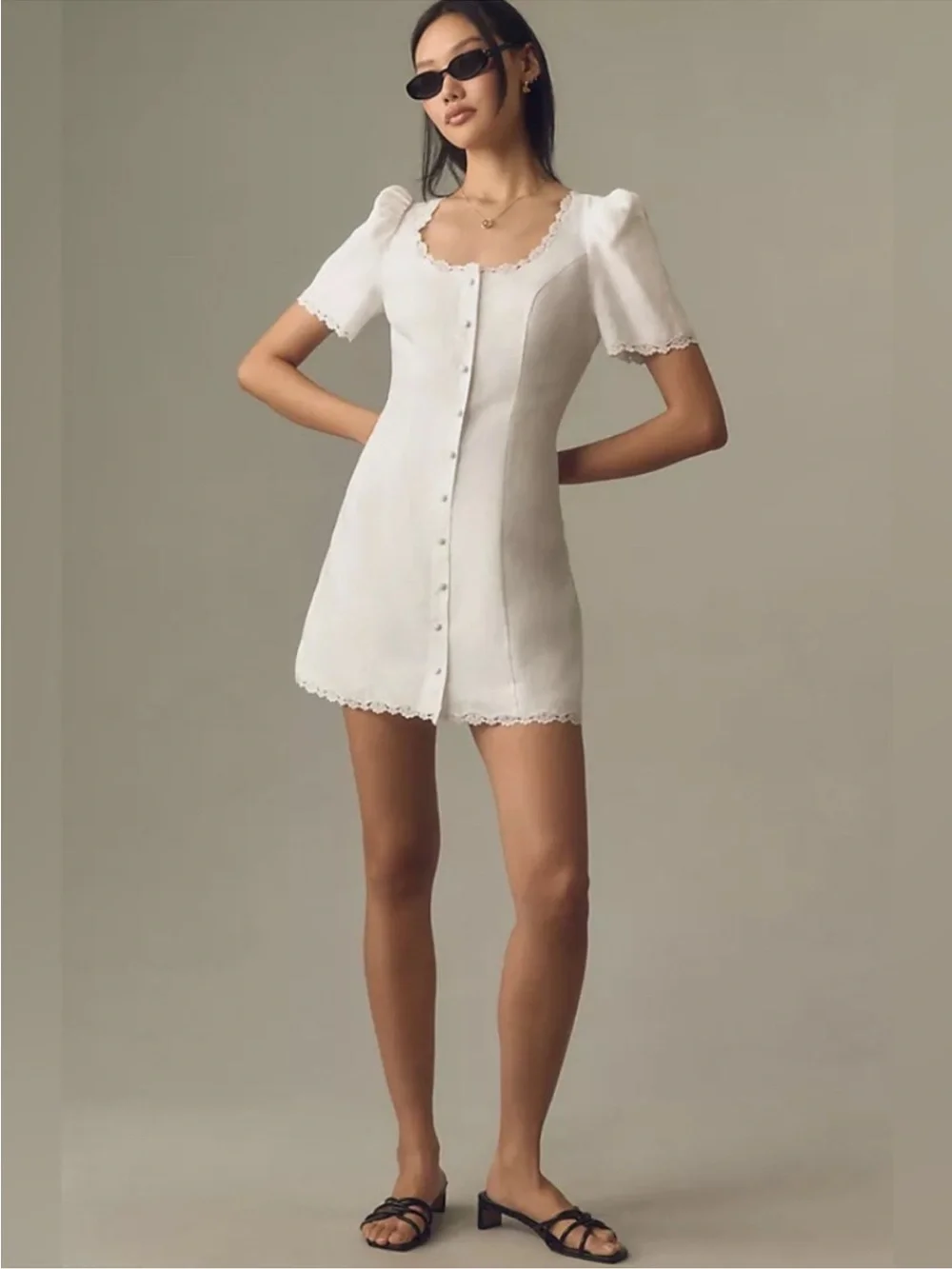 evianna linen dress white Reformation Evianna Linen Dress